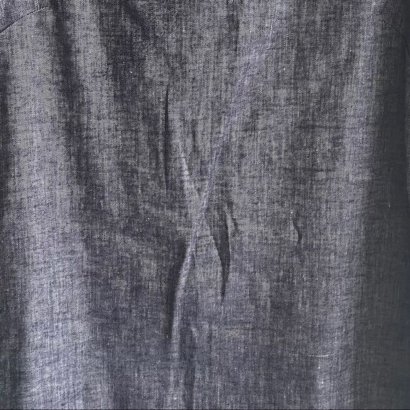 THEORY Linen Adraya Tierra Sleeveless Mini Shift Dress Blue Denim 0 - Picture 2 of 9